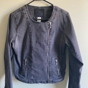 Levi’s Black Denim Moto Jacket with Zipper Sz L